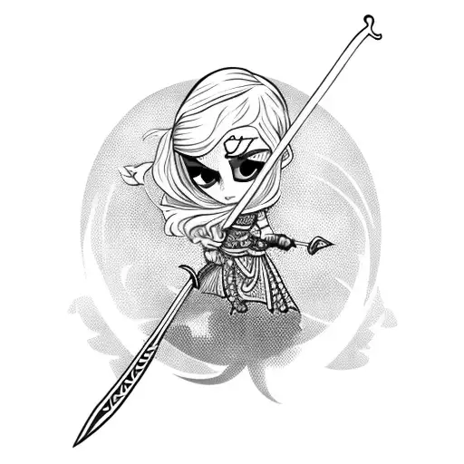 Brave Girl With Sword