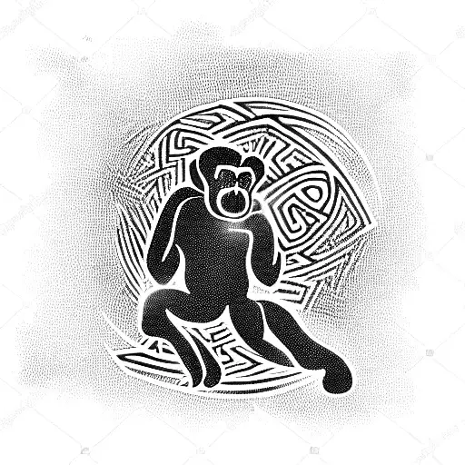 Monkey Playing In A Labyrinth