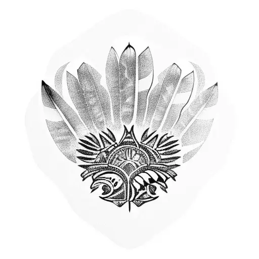 Bear Paw With 4 Eagle Feathers