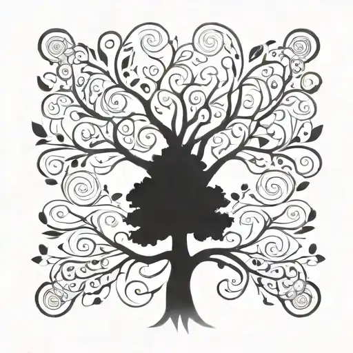 Family Tree Tattoo Design With Elements
