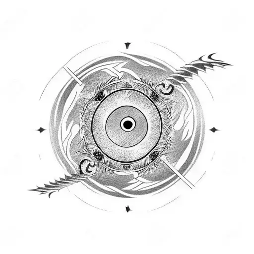 Sharingan And Dragon Biting Its Own Tail In A Circle Around It