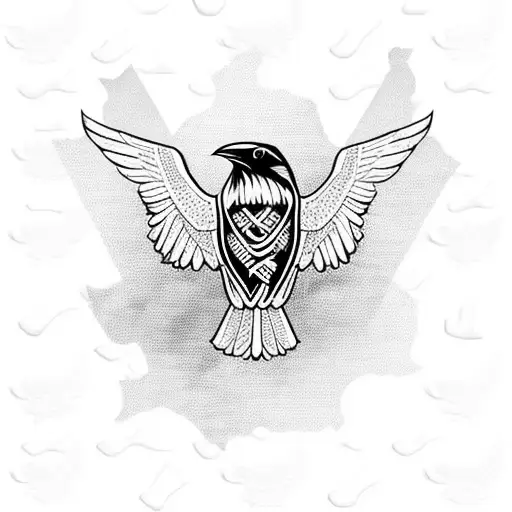 A Raven From Above Made With Norse Knots