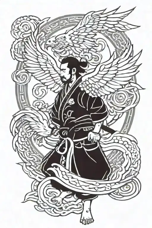 Samurai Jiu-jitsu With Christian Elements And An Eagle