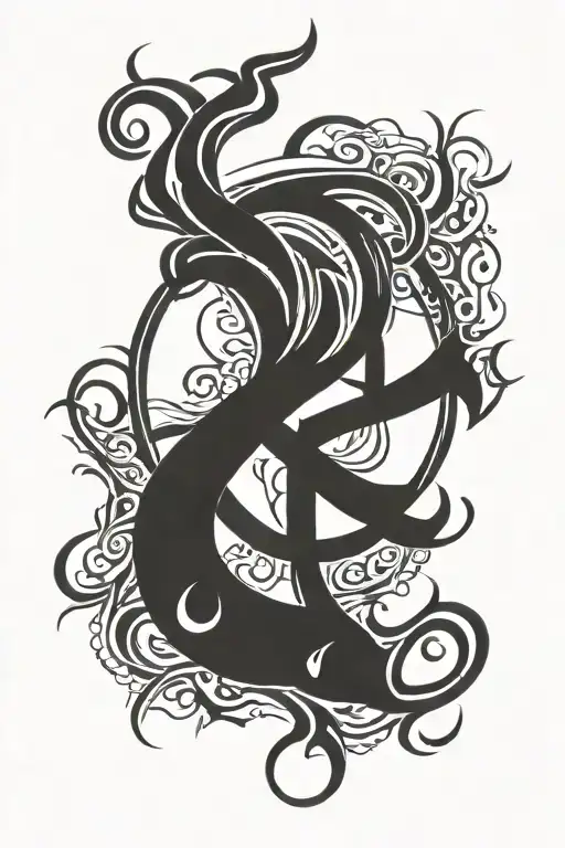 Cancer Zodiac Symbol And Nordic Runes Engraved