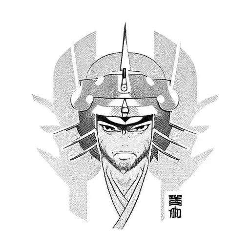 An Anime-inspired Design Featuring A Strong Samurai Defending Their Loved Ones