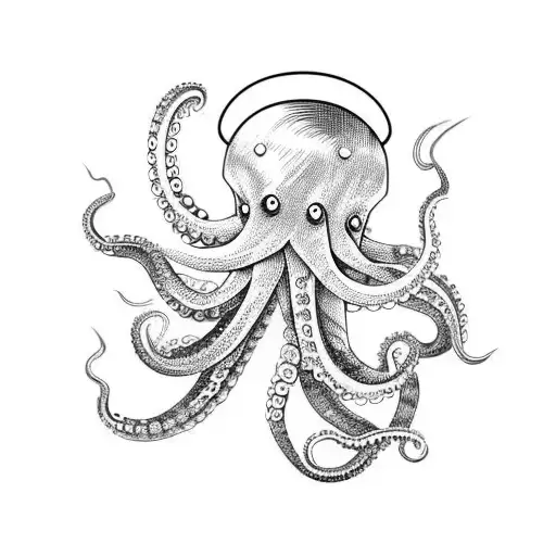Octopus With Spear And Shield And Helmet