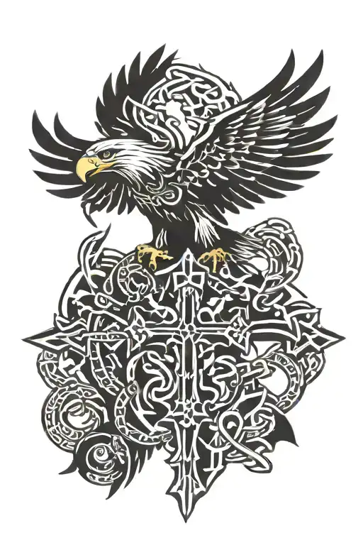 Eagle And Cross With Chain