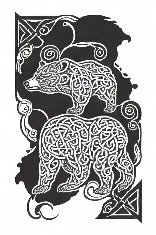 Bear With Celtic Knots For A Half Sleeve