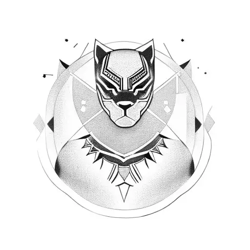 Black Woman With A Head Black Panther Over Your Head