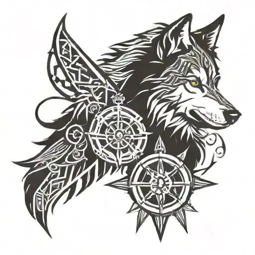 Wolf And Compass