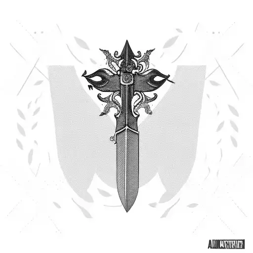 A Sword Surrounded By A Plant