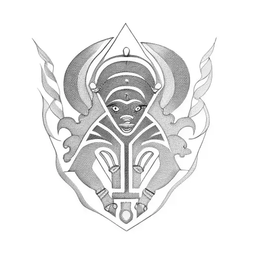 Design A Blackwork Tattoo Inspired By Nigerian Tribal And Egyptian Hieroglyphic Motifs