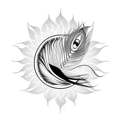 Sun And Peacock Feather