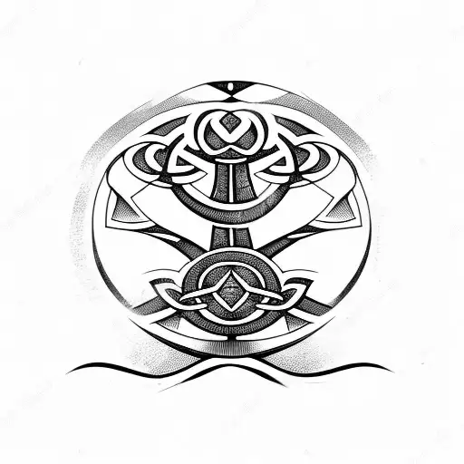 Viking Life Tree With Runestones In The Braches And Roots