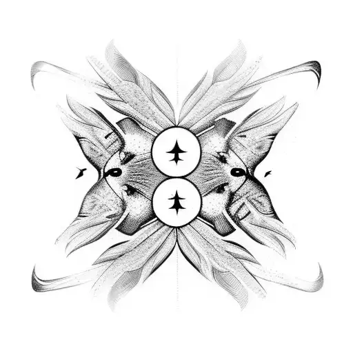 Flock Of Black Birds Flying In The Same Direction With One Larger Bird In The Middle