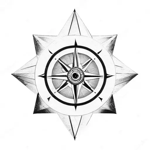Motorbike Sprocket With Compass In A Triangle