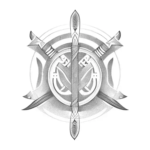 A King Viking Sword With Tribal Roots Sprawling To The Sides And Composed Of Viking Signs