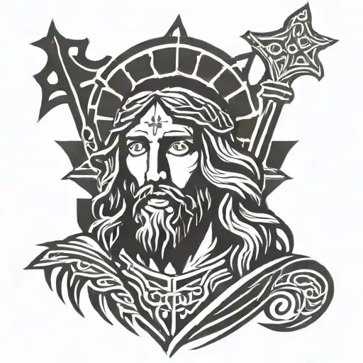 A Portrait Of Jesus As A Templar Knight