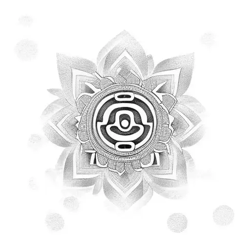 Maori Tribal With Lotus Flower