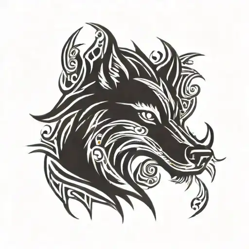 A Wolf With Dragon S Body Shaped Like