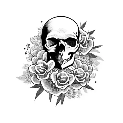 Skull With Flowers