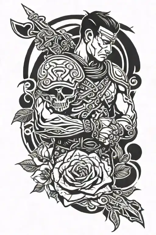 Warrior Soldier Holding Onto Rose