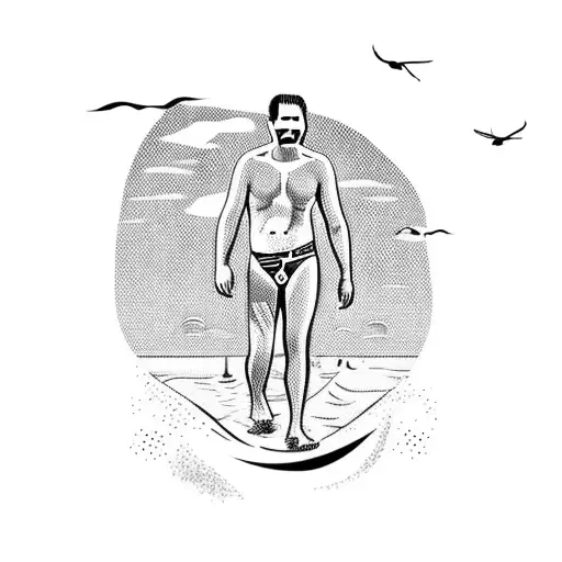 Man Walking On Beach