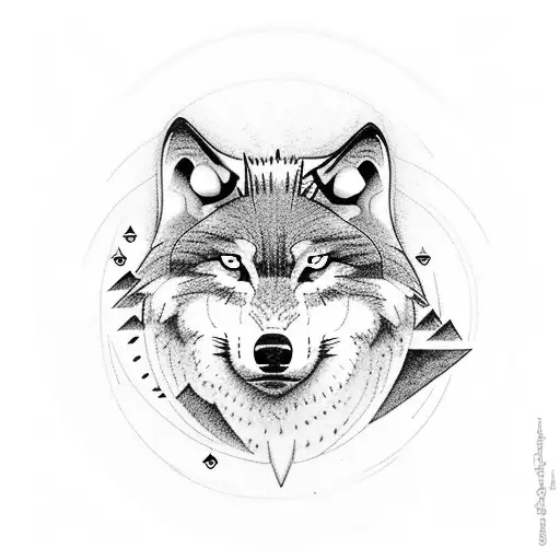 Wolf Howling In A Thunderstorm With A Forest In The Background And Camp In The Foreground