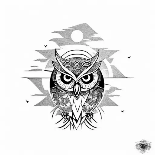 Incorporate An Owl And Anime Elements In A Maori