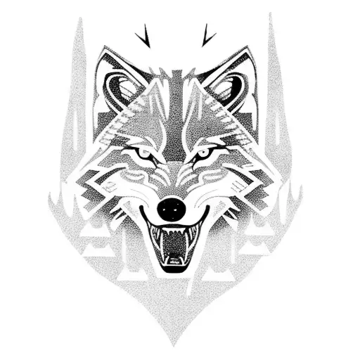 Forest Lightning Howling Wolf