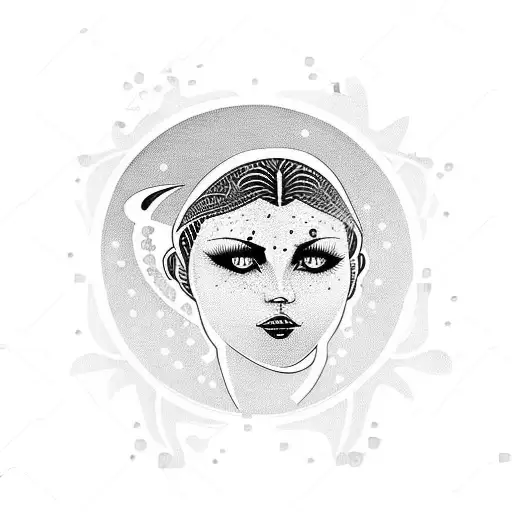 Woman With Moon And Water