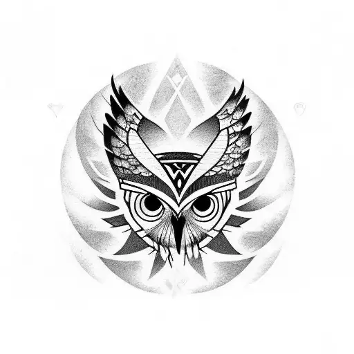 Incorporate An Owl And Anime Elements In A Maori