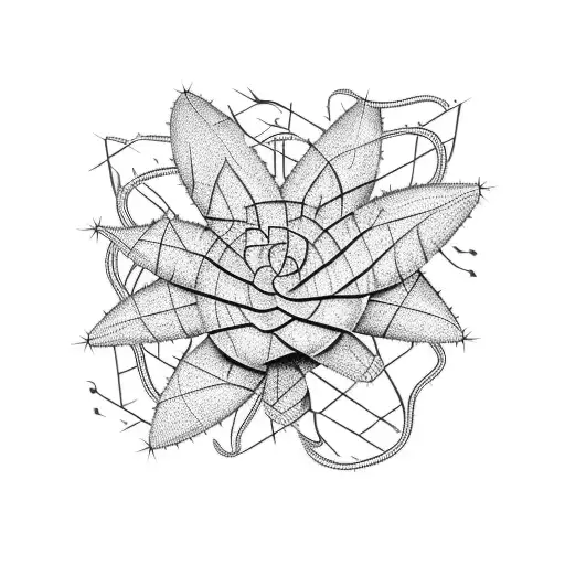 Cactus With Vines Spelling Out Verta Sanchez