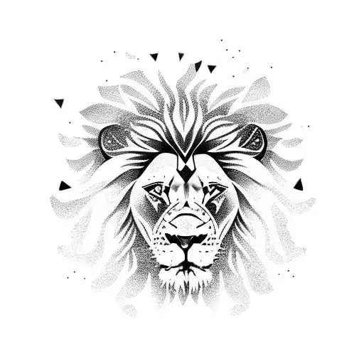 Lion Hugged By Little Girl