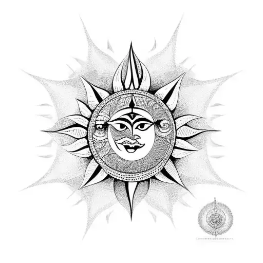 Chandrashekhara With Sun And Star