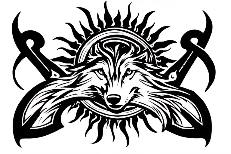 Sun Boat Anchor Plus Infinity Symbol Made Wolf