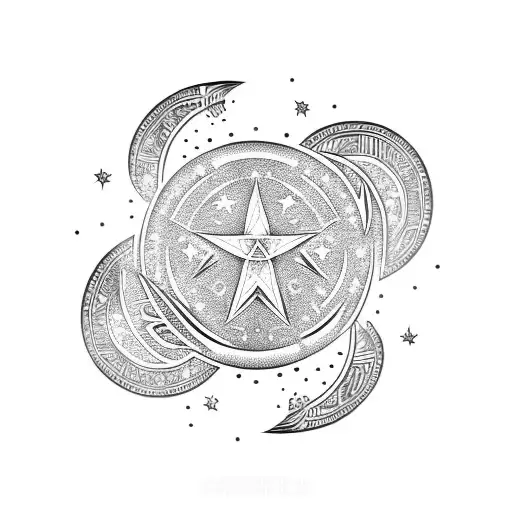 Polynesian Moon And Star