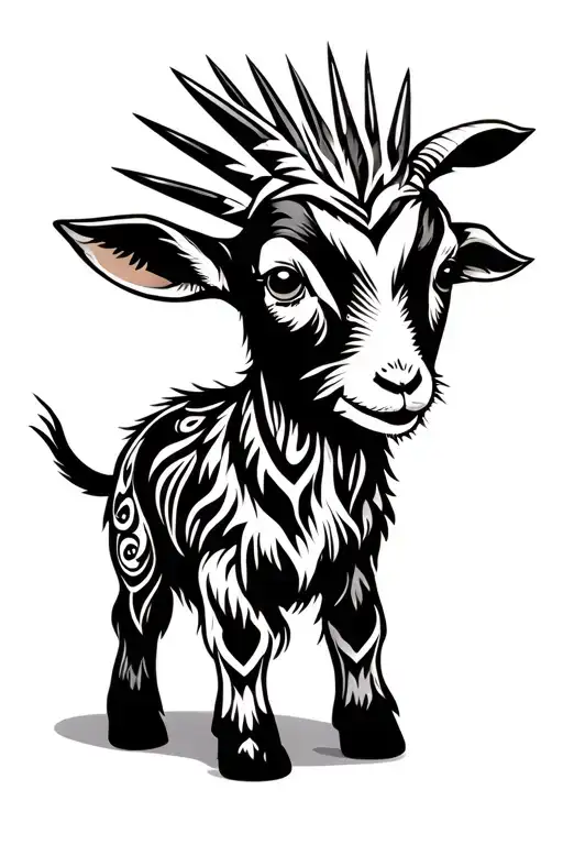 Baby Goat With Spikes