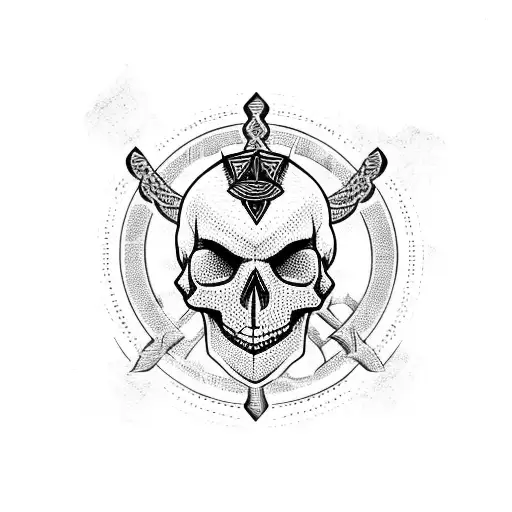 Skull With Norse Runes