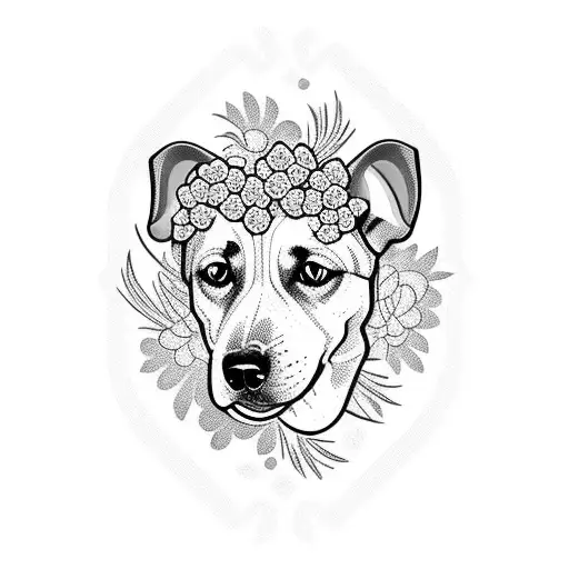 Dog With Flowers