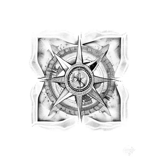 Manta Inside A Compass