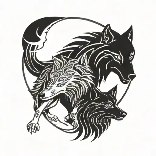 Wolf Hati And Skoll Chasing Sun And Moon