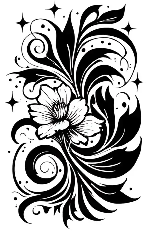 Free Line Swirls Sparkles And Flower From Tangled