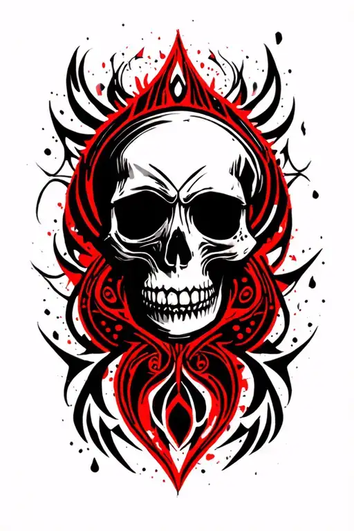 Skull And Tribal Line