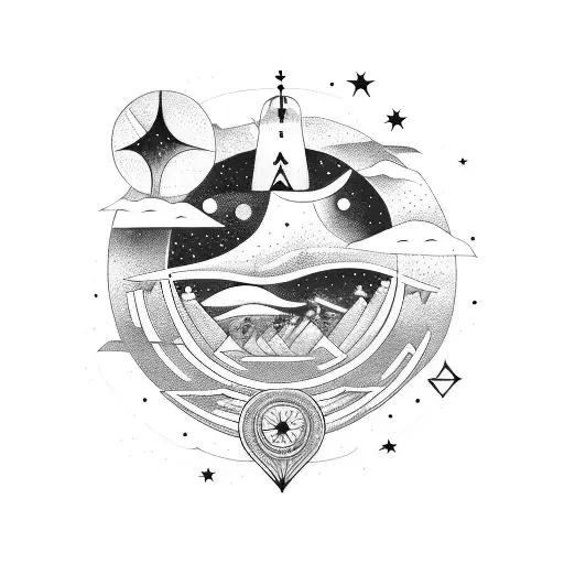 A Celestial Orchestra Playing Music In The Night Sky