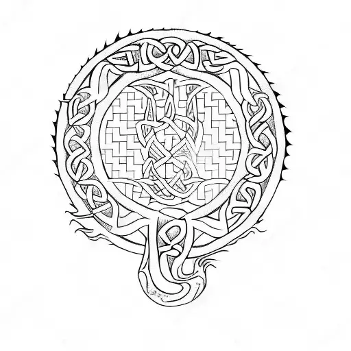 Add Celtic Dragons And Snakes Around The Crest