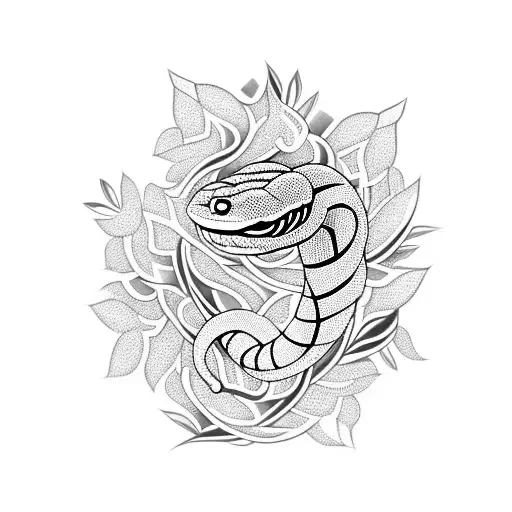 Snake With Flowers
