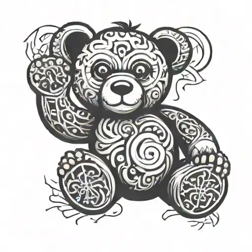 Mangeled Teddy Bear Holding A Brain