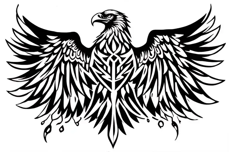 Eagle With Wings Spread Wide