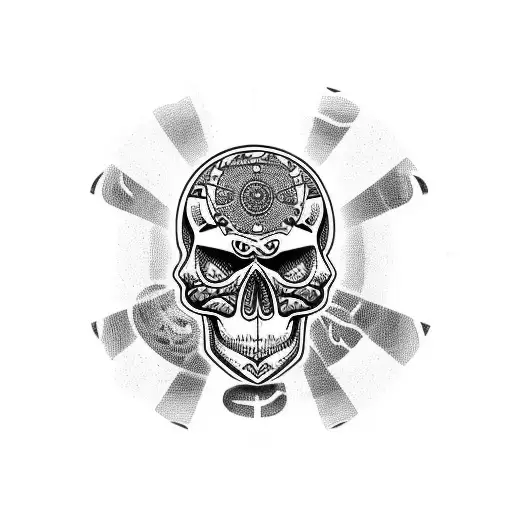 Skull With Number 8 Ball